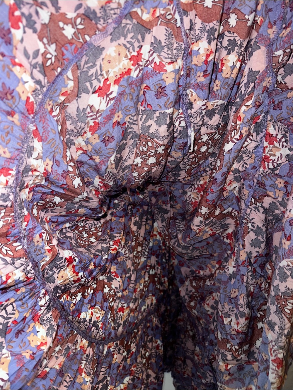 Abel the Label Anthropologie Charlotte Floral Purple Lavender Maxi Dress size M - Picture 7 of 8